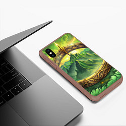 Чехол iPhone XS Max матовый Магическое кольцо Elden Ring, цвет: 3D-коричневый — фото 2