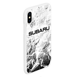 Чехол iPhone XS Max матовый Subaru white graphite, цвет: 3D-белый — фото 2