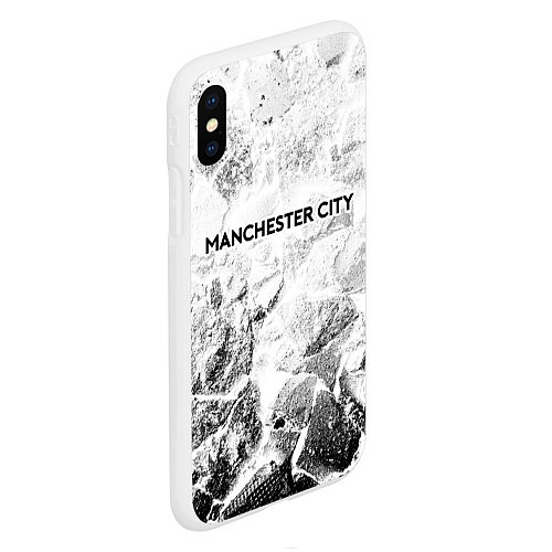 Чехол iPhone XS Max матовый Manchester City white graphite / 3D-Белый – фото 2