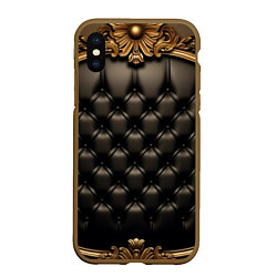 Чехол iPhone XS Max матовый Лакшери текстура из натуральной кожи, цвет: 3D-коричневый