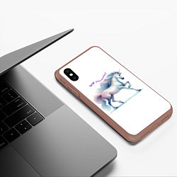 Чехол iPhone XS Max матовый Чаруй реальность, цвет: 3D-коричневый — фото 2