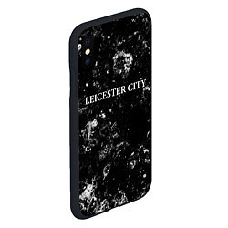 Чехол iPhone XS Max матовый Leicester City black ice, цвет: 3D-черный — фото 2