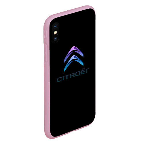 Чехол iPhone XS Max матовый Citroen logo neon / 3D-Розовый – фото 2
