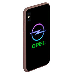 Чехол iPhone XS Max матовый Opel auto neon, цвет: 3D-коричневый — фото 2