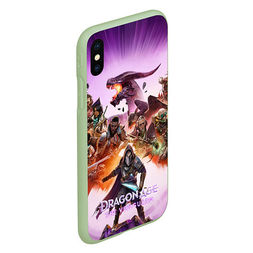 Чехол iPhone XS Max матовый Герои Dragon age the veilguard / 3D-Салатовый – фото 2