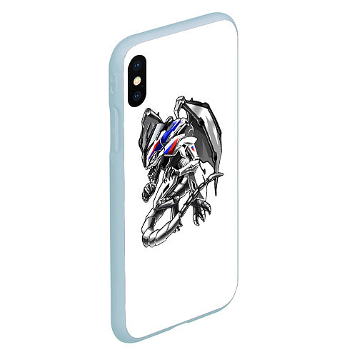 Чехол iPhone XS Max матовый BMW s1000rr dragon / 3D-Голубой – фото 2