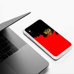 Чехол iPhone XS Max матовый Россия красные краски, цвет: 3D-белый — фото 2