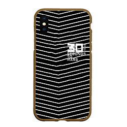 Чехол iPhone XS Max матовый Thirty Seconds to Mars pattern optic, цвет: 3D-коричневый