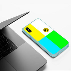 Чехол iPhone XS Max матовый Borussia color cport, цвет: 3D-мятный — фото 2