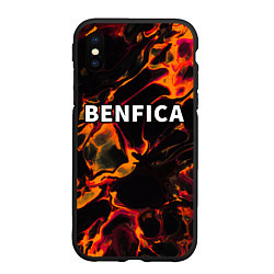 Чехол iPhone XS Max матовый Benfica red lava, цвет: 3D-черный