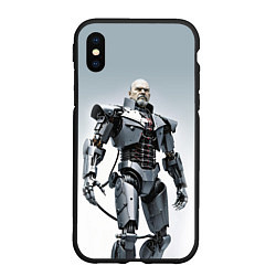 Чехол iPhone XS Max матовый Cyber Lenin - ai art, цвет: 3D-черный