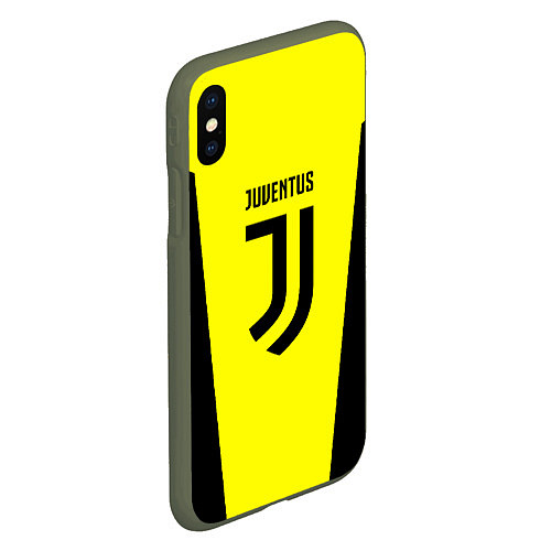 Чехол iPhone XS Max матовый Juventus sport geometry yellow / 3D-Темно-зеленый – фото 2