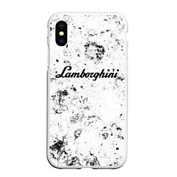 Чехол iPhone XS Max матовый Lamborghini dirty ice, цвет: 3D-белый