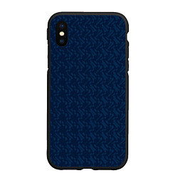 Чехол iPhone XS Max матовый Тёмный синий текстурированный однотонный, цвет: 3D-черный