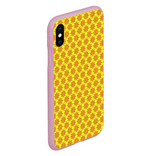 Чехол iPhone XS Max матовый Паттерн щитовой / 3D-Розовый – фото 2