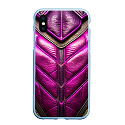 Чехол iPhone XS Max матовый Текстурная кожа в космическом стиле, цвет: 3D-голубой