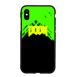 Чехол iPhone XS Max матовый Doom кислотное лого, цвет: 3D-черный