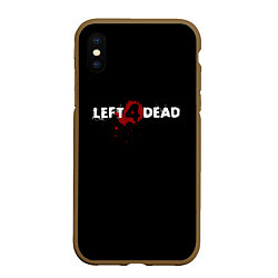 Чехол iPhone XS Max матовый Left 4 Dead logo, цвет: 3D-коричневый
