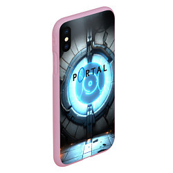 Чехол iPhone XS Max матовый Portal logo game, цвет: 3D-розовый — фото 2