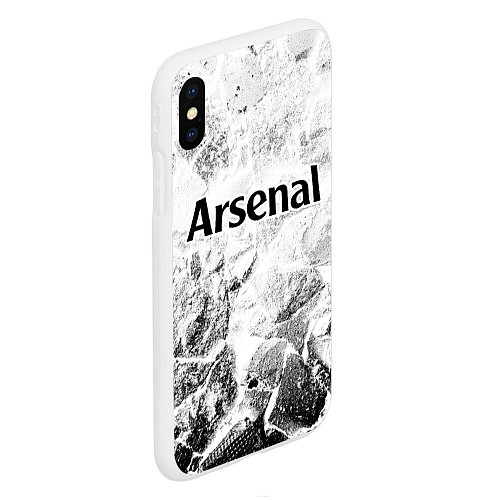 Чехол iPhone XS Max матовый Arsenal white graphite / 3D-Белый – фото 2