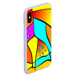 Чехол iPhone XS Max матовый Яркая абстракция, цвет: 3D-светло-сиреневый — фото 2