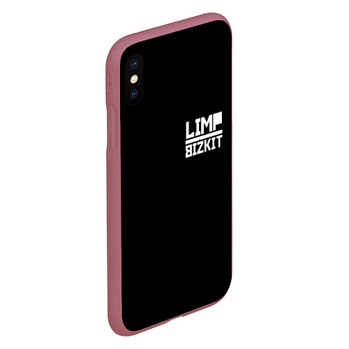 Чехол iPhone XS Max матовый Lim Bizkit logo / 3D-Малиновый – фото 2