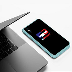 Чехол iPhone XS Max матовый Limp Bizkit logo brend, цвет: 3D-мятный — фото 2