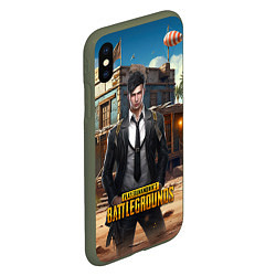 Чехол iPhone XS Max матовый PUBG mobile персонаж в костюме, цвет: 3D-темно-зеленый — фото 2