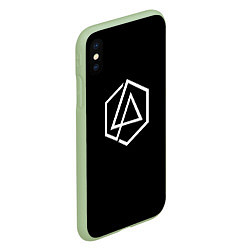 Чехол iPhone XS Max матовый Linkin park logo white, цвет: 3D-салатовый — фото 2