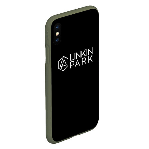 Чехол iPhone XS Max матовый Linkin parrk logo chester / 3D-Темно-зеленый – фото 2