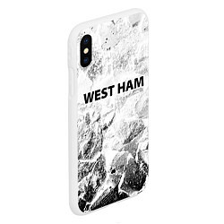 Чехол iPhone XS Max матовый West Ham white graphite, цвет: 3D-белый — фото 2