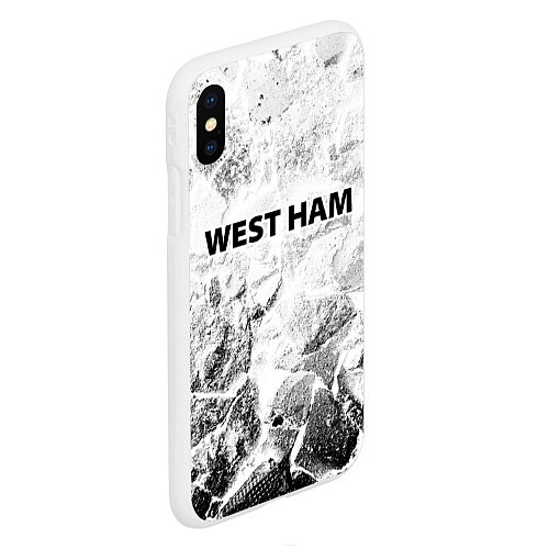 Чехол iPhone XS Max матовый West Ham white graphite / 3D-Белый – фото 2