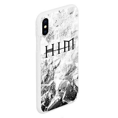 Чехол iPhone XS Max матовый HIM white graphite / 3D-Белый – фото 2
