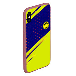 Чехол iPhone XS Max матовый Borussia logo geometry, цвет: 3D-малиновый — фото 2