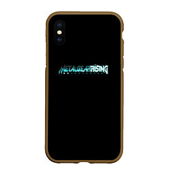 Чехол iPhone XS Max матовый Metal gear rising logo, цвет: 3D-коричневый