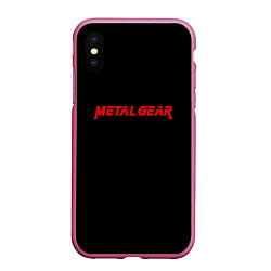 Чехол iPhone XS Max матовый Metal gear red logo, цвет: 3D-малиновый