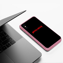 Чехол iPhone XS Max матовый Metal gear red logo, цвет: 3D-малиновый — фото 2