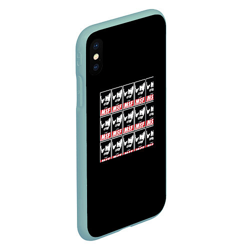 Чехол iPhone XS Max матовый Metal gear logo snake / 3D-Мятный – фото 2