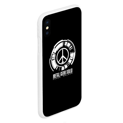 Чехол iPhone XS Max матовый Metal gear solid snake logo / 3D-Белый – фото 2