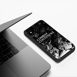 Чехол iPhone XS Max матовый Combat Continent black graphite, цвет: 3D-черный — фото 2