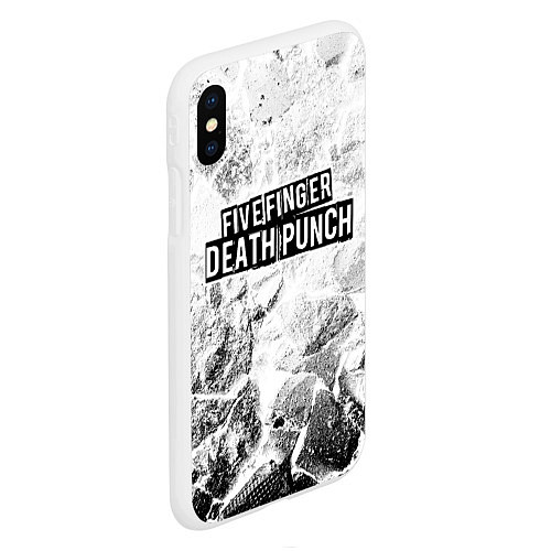 Чехол iPhone XS Max матовый Five Finger Death Punch white graphite / 3D-Белый – фото 2