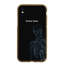 Чехол iPhone XS Max матовый Broken bones, цвет: 3D-коричневый