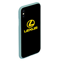 Чехол iPhone XS Max матовый Lexus yellow logo, цвет: 3D-мятный — фото 2