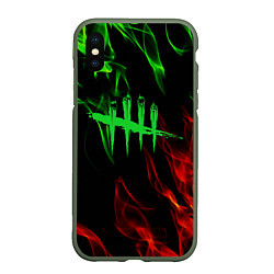 Чехол iPhone XS Max матовый Dead by daylight fire steel, цвет: 3D-темно-зеленый