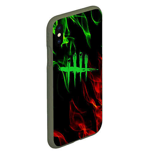 Чехол iPhone XS Max матовый Dead by daylight fire steel / 3D-Темно-зеленый – фото 2