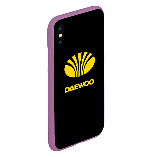 Чехол iPhone XS Max матовый Daewoo logo yellow / 3D-Фиолетовый – фото 2