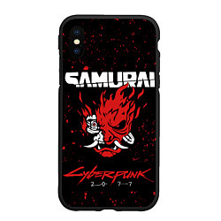 Чехол iPhone XS Max матовый Cyberpunk 2077 Samurai lego, цвет: 3D-черный