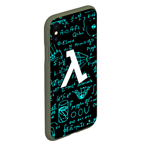 Чехол iPhone XS Max матовый Half life matematic freeman / 3D-Темно-зеленый – фото 2