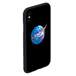 Чехол iPhone XS Max матовый NASA космическое лого, цвет: 3D-черный — фото 2