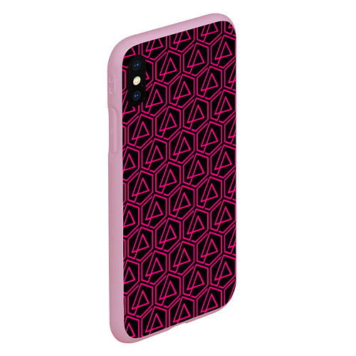 Чехол iPhone XS Max матовый Linkin park pink logo / 3D-Розовый – фото 2